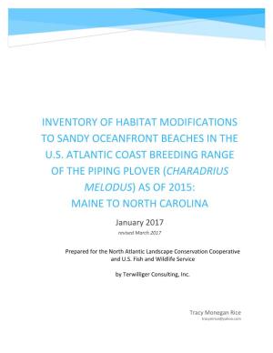 Inventory of Habitat Modifications to Sandy Oceanfront Beaches in the U.S
