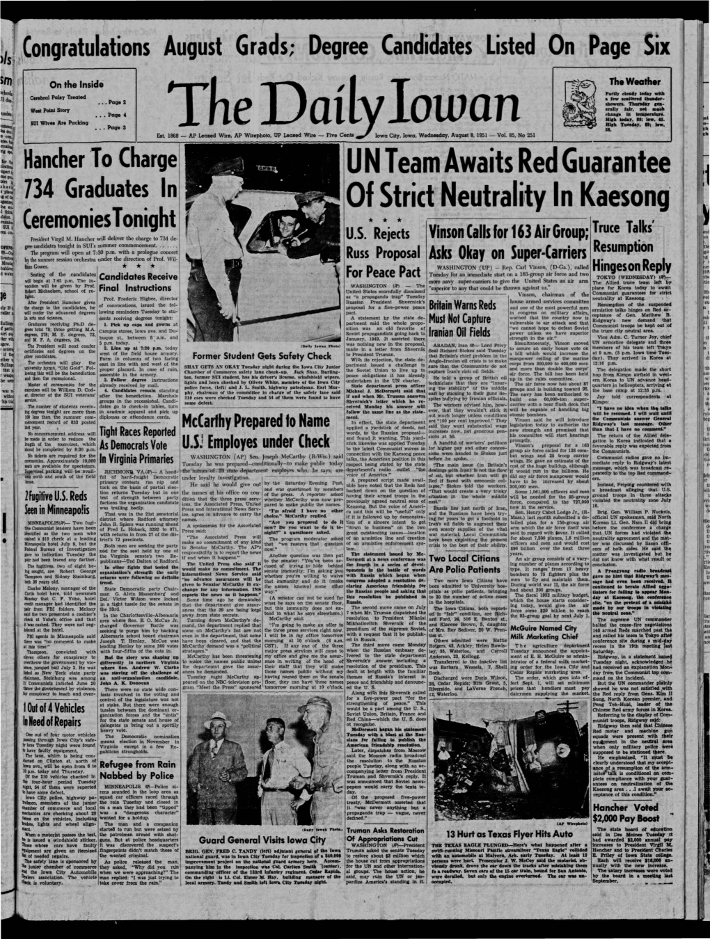 Daily Iowan (Iowa City, Iowa), 1951-08-08