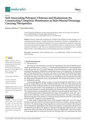 Self-Associating Polymers Chitosan and Hyaluronan for Constructing Composite Membranes As Skin-Wound Dressings Carrying Therapeutics