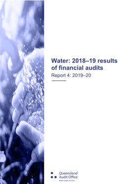 Water: 2018–19 Results of Financial Audits Report 4: 2019–20