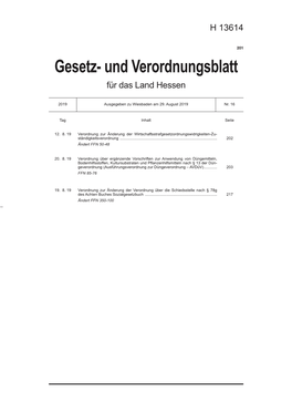 Gesetz- Und Verordnungsblatt Für Das Land Hessen H13614