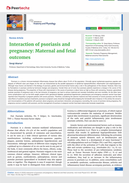 Interaction of Psoriasis and Pregnancy: Maternal and Fetal Outcomes