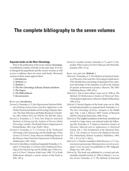 The Complete Bibliography to the Seven Volumes