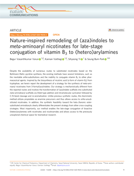 Indoles to Meta-Aminoaryl Nicotinates for Late-Stage Conjugation