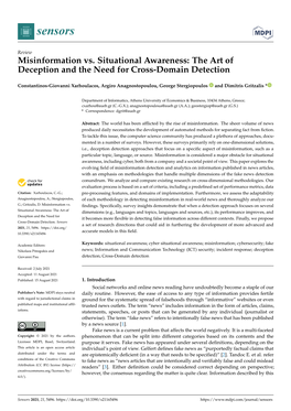 Misinformation Vs. Situational Awareness: the Art of Deception and the Need for Cross-Domain Detection