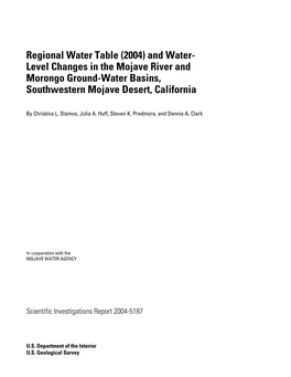 Level Changes in the Mojave River and Morongo Ground-Water Basins, Southwestern Mojave Desert, California