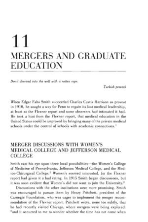 Mergers and Graduate Education