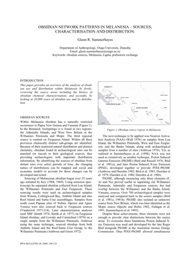 Obsidian Network Patterns in Melanesia – Sources, Characterisation and Distribution