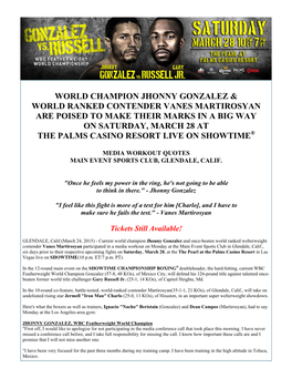 World Champion Jhonny Gonzalez