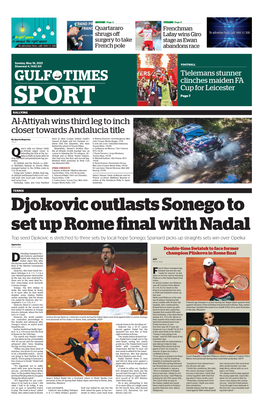 SPORT Page 7 RALLYING Al-Attiyah Wins Third Leg to Inch Closer Towards Andalucia Title