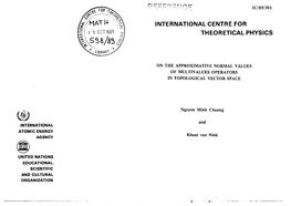 International Centre for Theoretical Physics