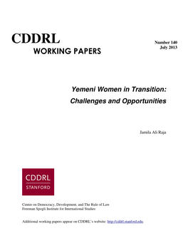 Yemeni Women in Transition: Challenges and Opportunities