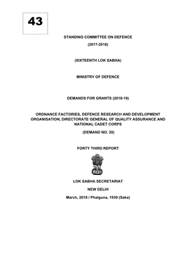 Standing Committee on Defence (2017-2018)