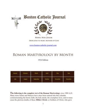 Roman Martyrology by Month