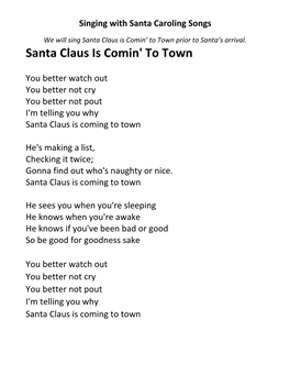 Santa Claus Is Comin' to Town