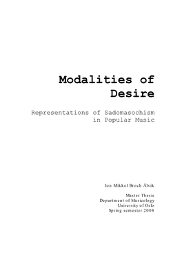 Modalities of Desire