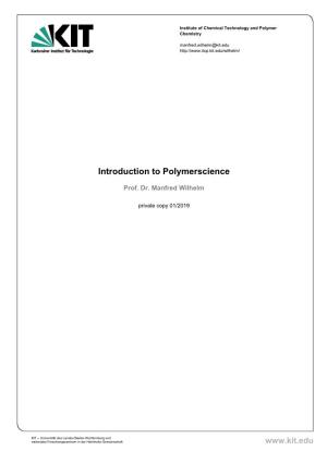 Introduction to Polymerscience