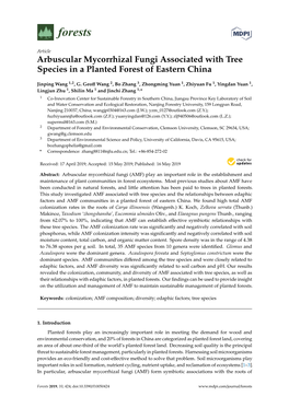 Arbuscular Mycorrhizal Fungi Associated with Tree Species in a Planted Forest of Eastern China
