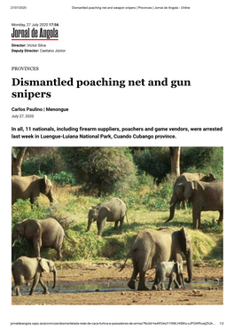 Dismantled Poaching Net and Gun Snipers