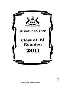 ——————————— Selborne College - Class of ‗61 Reunion ———————————
