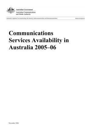 ACMA Communications Services Availability 2005-06