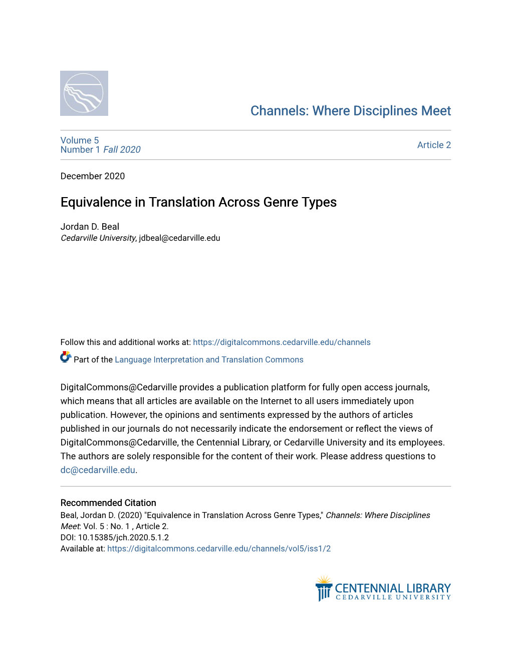 Equivalence in Translation Across Genre Types