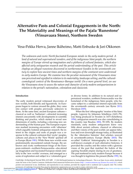 Alternative Pasts and Colonial Engagements in the North: the Materiality and Meanings of the Pajala ‘Runestone’ (Vinsavaara Stone), Northern Sweden