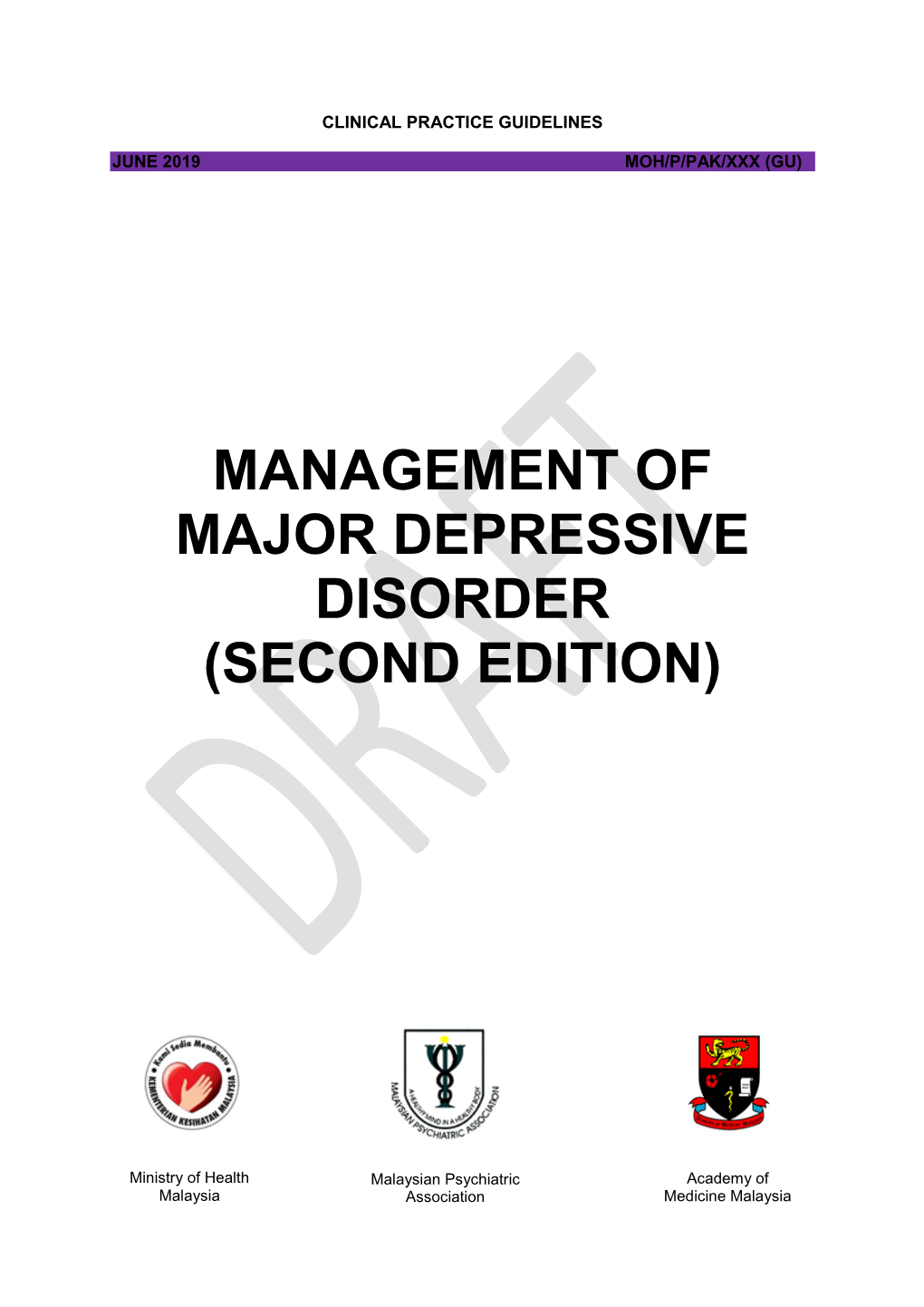 Management of Major Depressive Disorder (Second Edition)