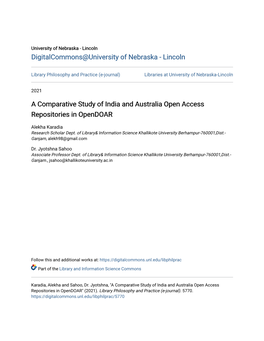 A Comparative Study of India and Australia Open Access Repositories in Opendoar