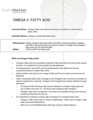 Omega 3- Fatty Acid