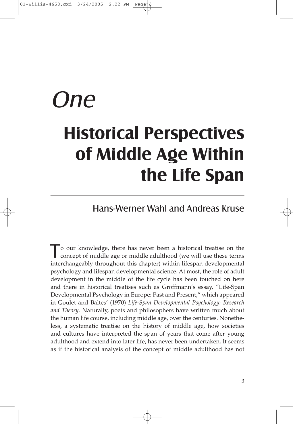 Ch. 1. Historical Perspectives of Middle Age Within the Life Span