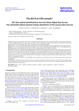 The B3-VLA CSS Sample⋆