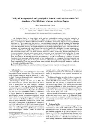 Utility of Petrophysical and Geophysical Data to Constrain the Subsurface Structure of the Kitakami Plutons, Northeast Japan