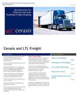 Cerasis and LTL Freight