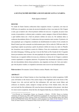 A Ocupação Pré-Histórica Do Estado De Santa Catarina – Pedro Ignácio