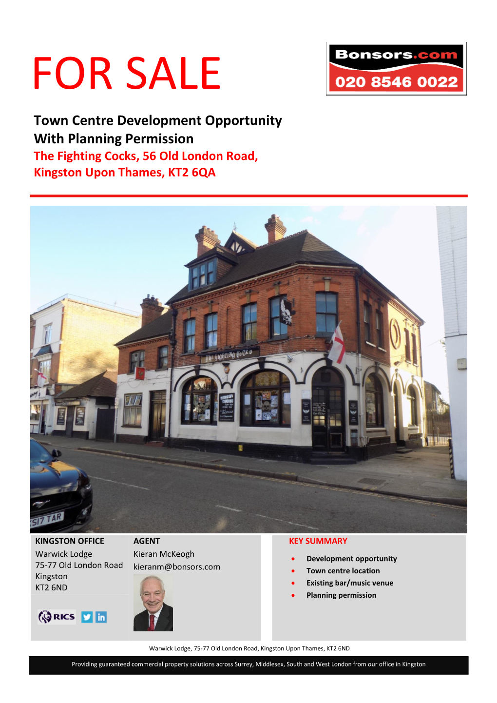 FOR SALE Town Centre Development Opportunity