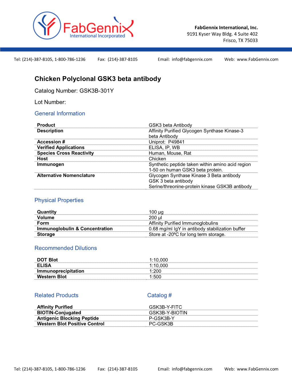 GSK3 Beta Antibody