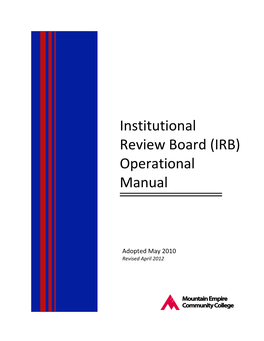 Institutional Review Board (IRB) Operational Manual