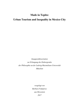 Made in Tepito: Urban Tourism and Inequality in Mexico City