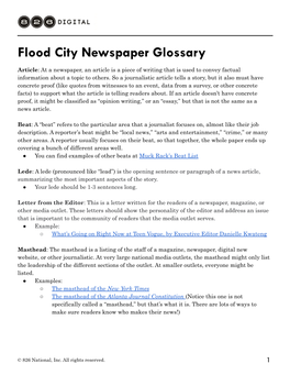 Newspaper Glossary