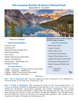 The Canadian Rockies & Glacier National Park