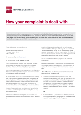 Complaints Procedures Below
