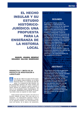 El Hecho Insular Y Su Estudio Histórico- Jurídico