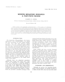 Modern Megapode Research a Post-Frith Review