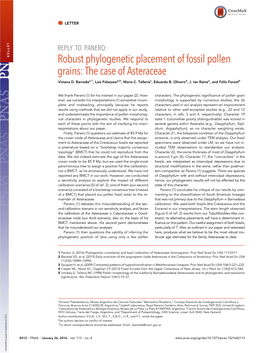 Robust Phylogenetic Placement of Fossil Pollen Grains: the Case of Asteraceae Viviana D
