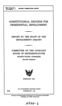 Constitutional Grounds for Presidential'impeachment