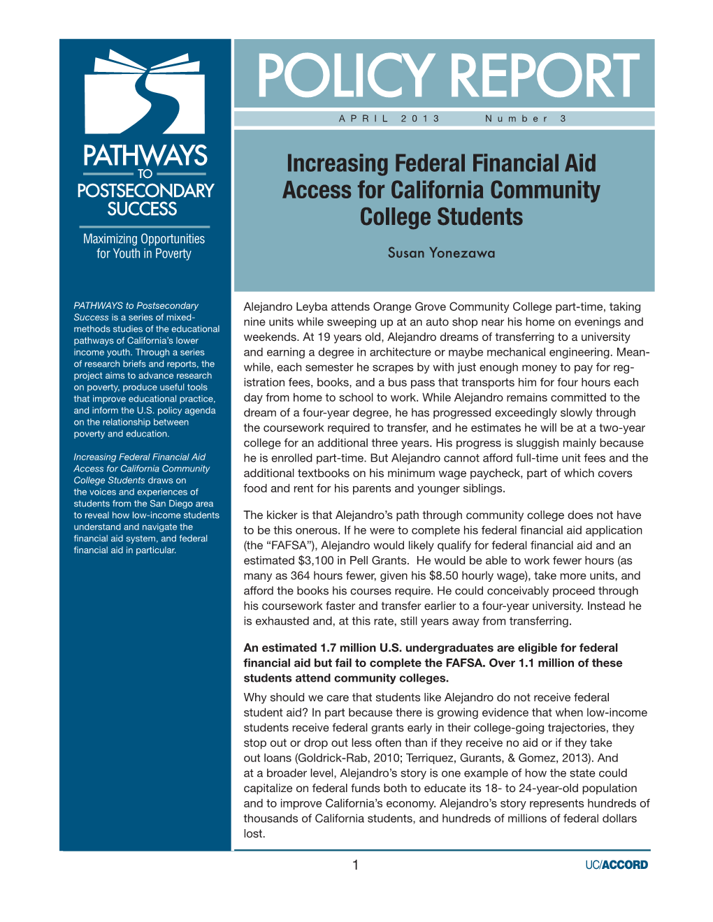 Increasing Federal Financial Aid Access for California Community College Students