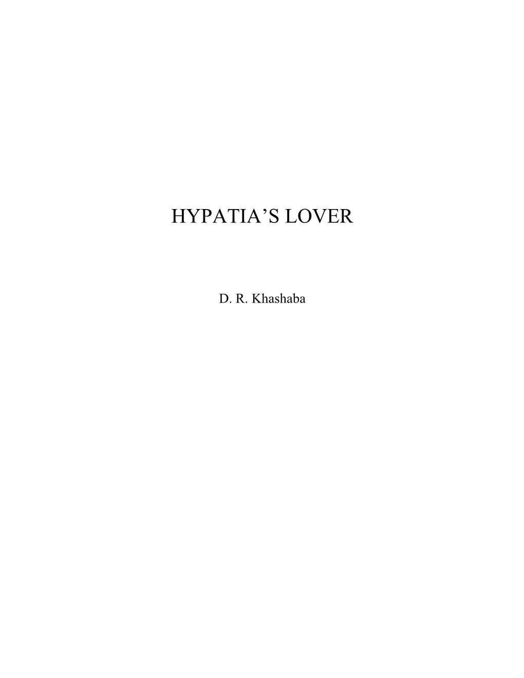 Hypatia's Lover