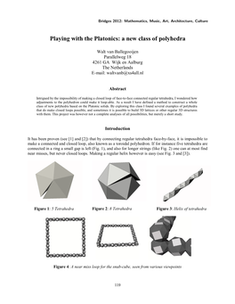 Playing with the Platonics: a New Class of Polyhedra
