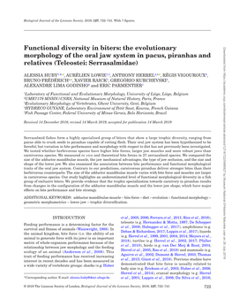 Functional Diversity in Biters: the Evolutionary Morphology of the Oral